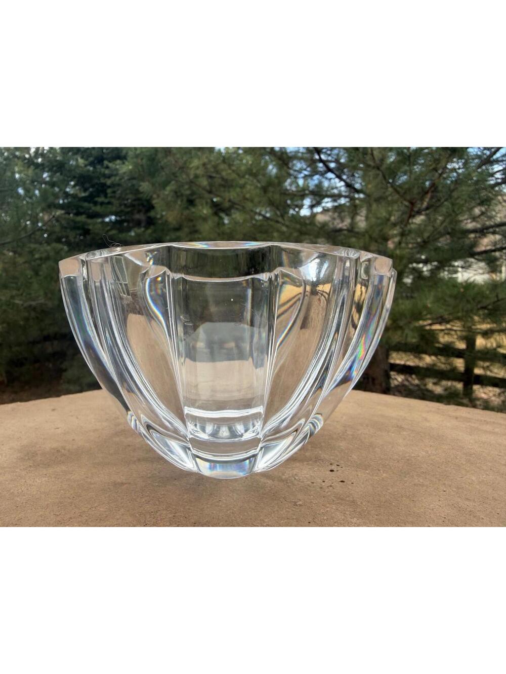 Mikasa Gemini Lead Crystal Bowl 6” Thick Scalloped Glass